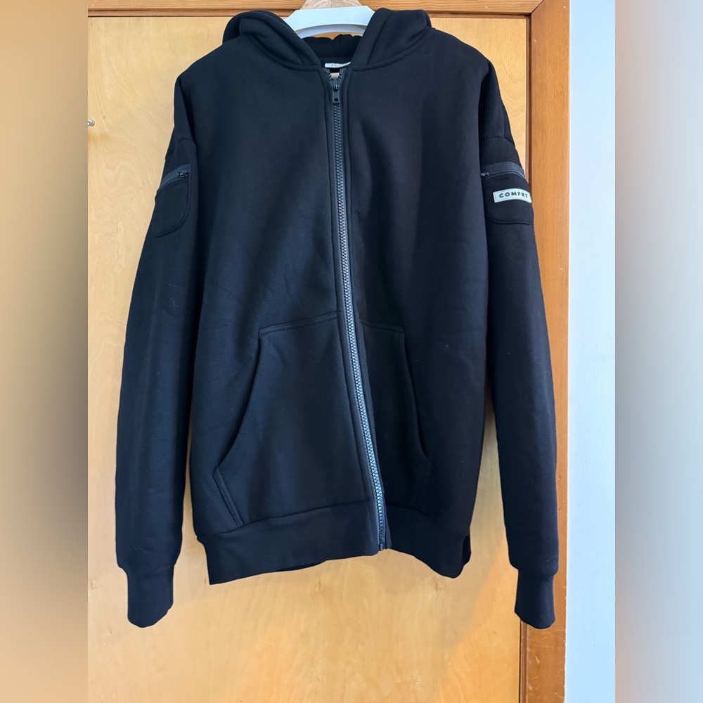 Comfrt Travel Essentials Zip Hoodie Obsidian